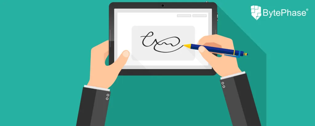 Overview of signature capture in BytePhase: business signature and customer signature on tickets