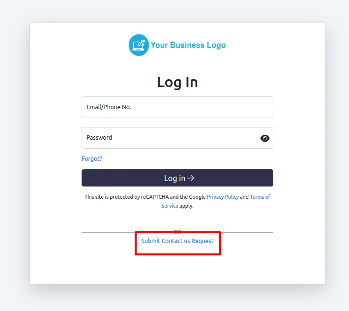Self-check-in link shown on the BytePhase login page