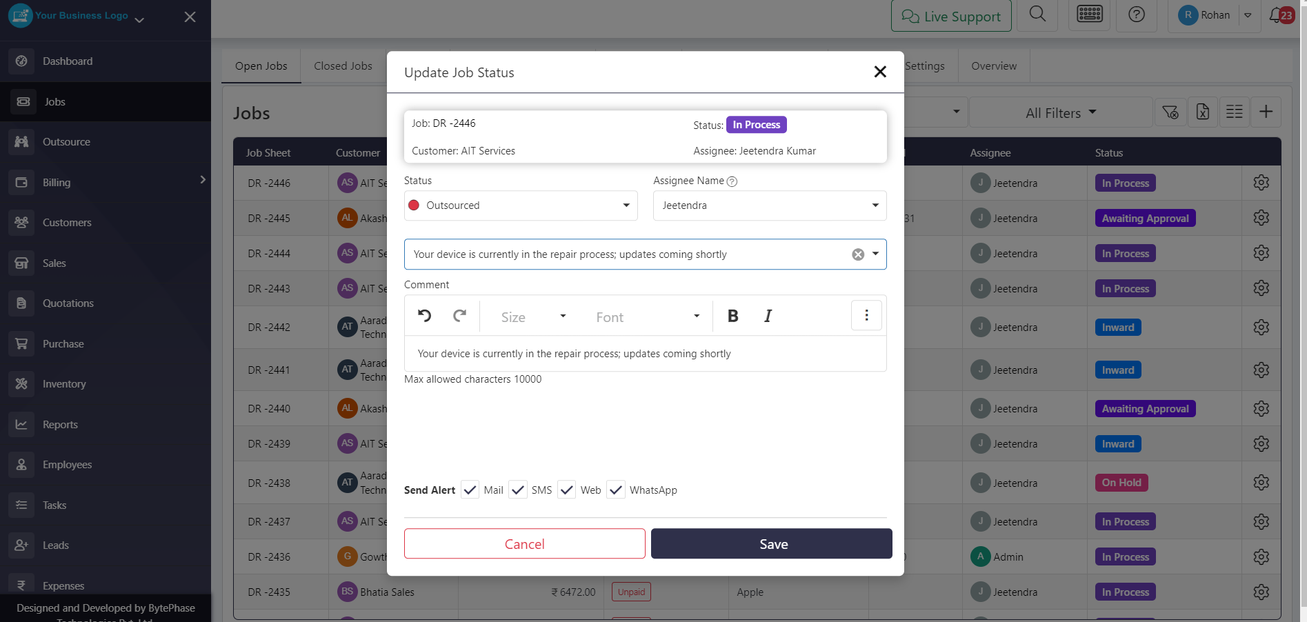 How to manage ticket status