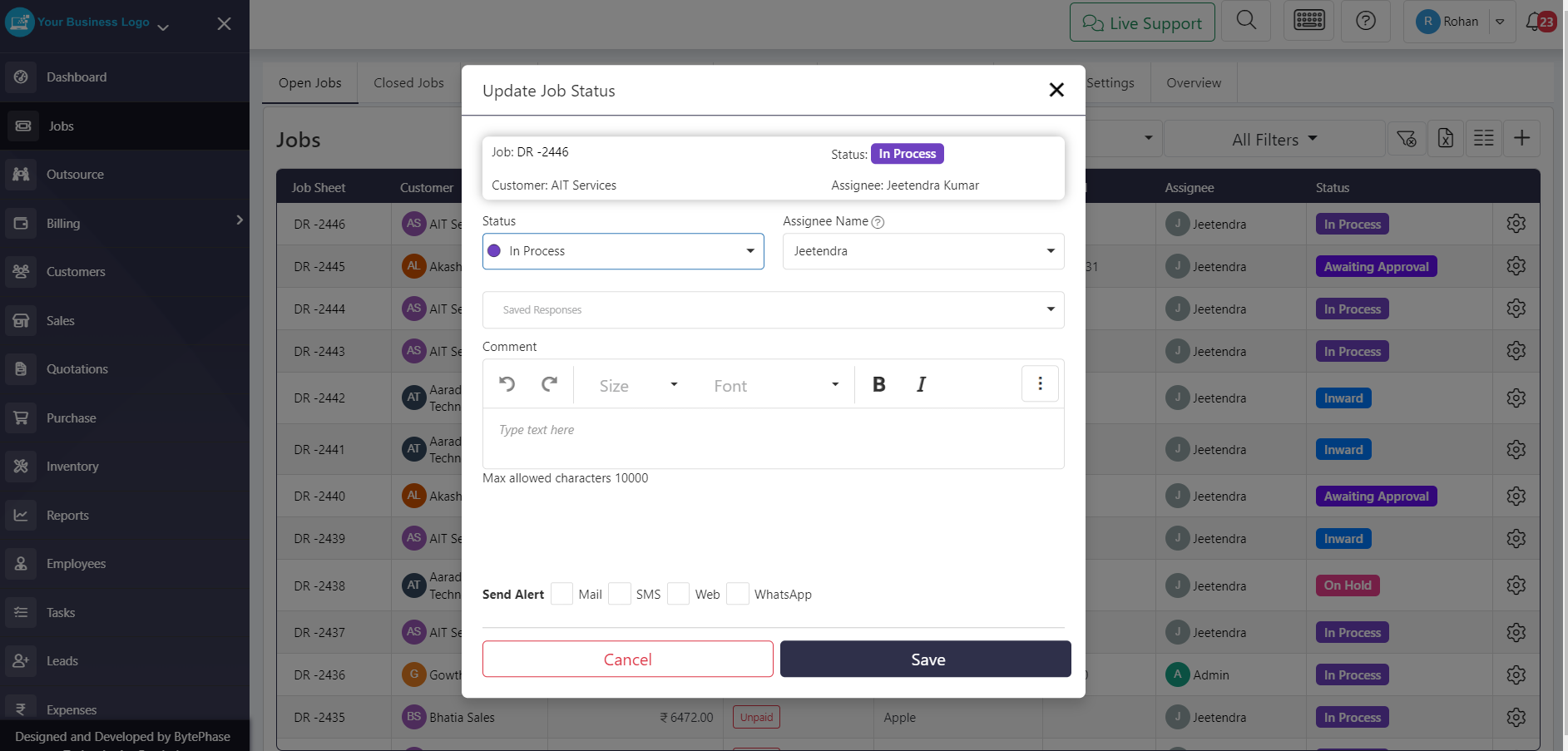 How to manage ticket status