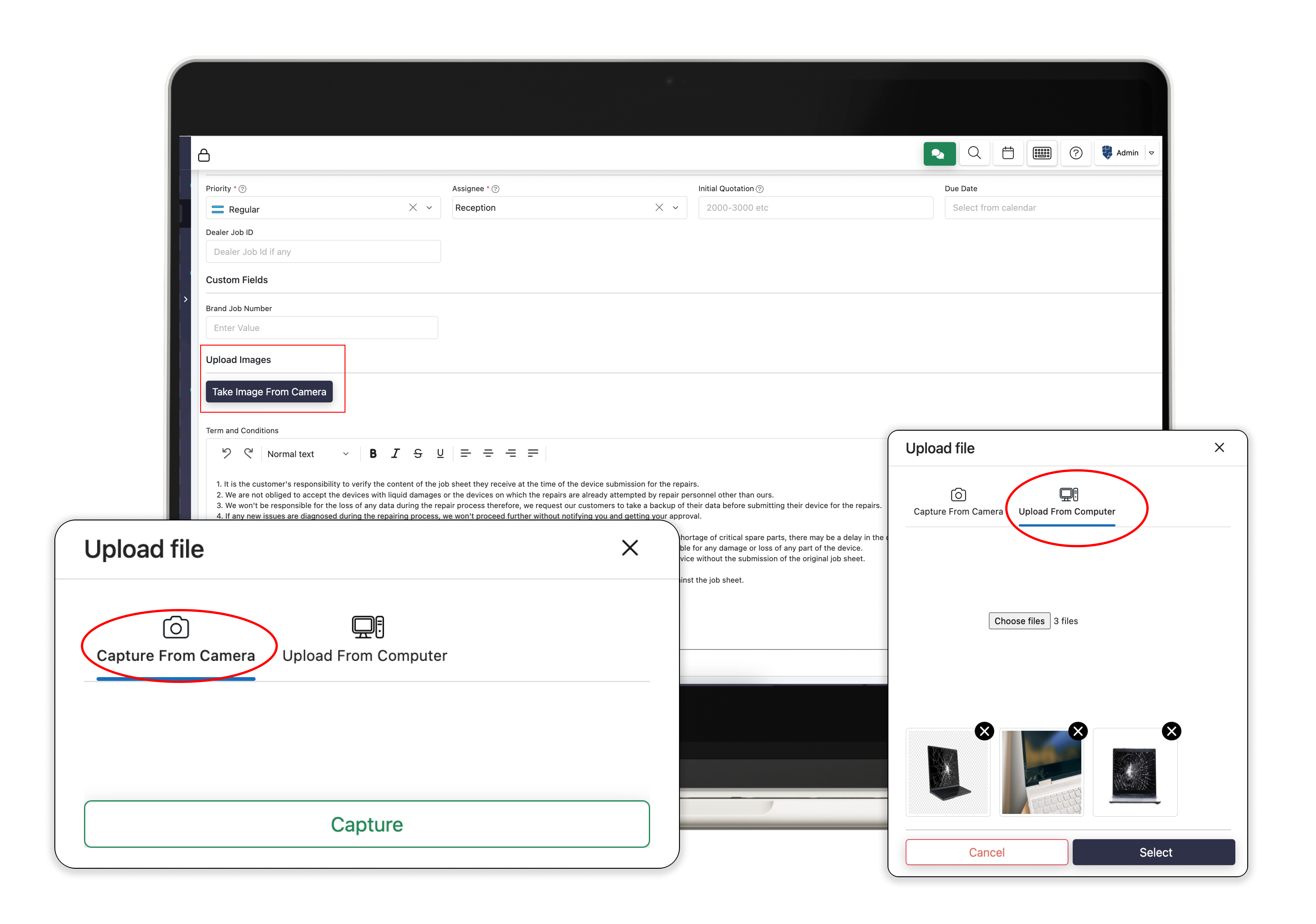 BytePhase Device Image Upload Feature in CRM