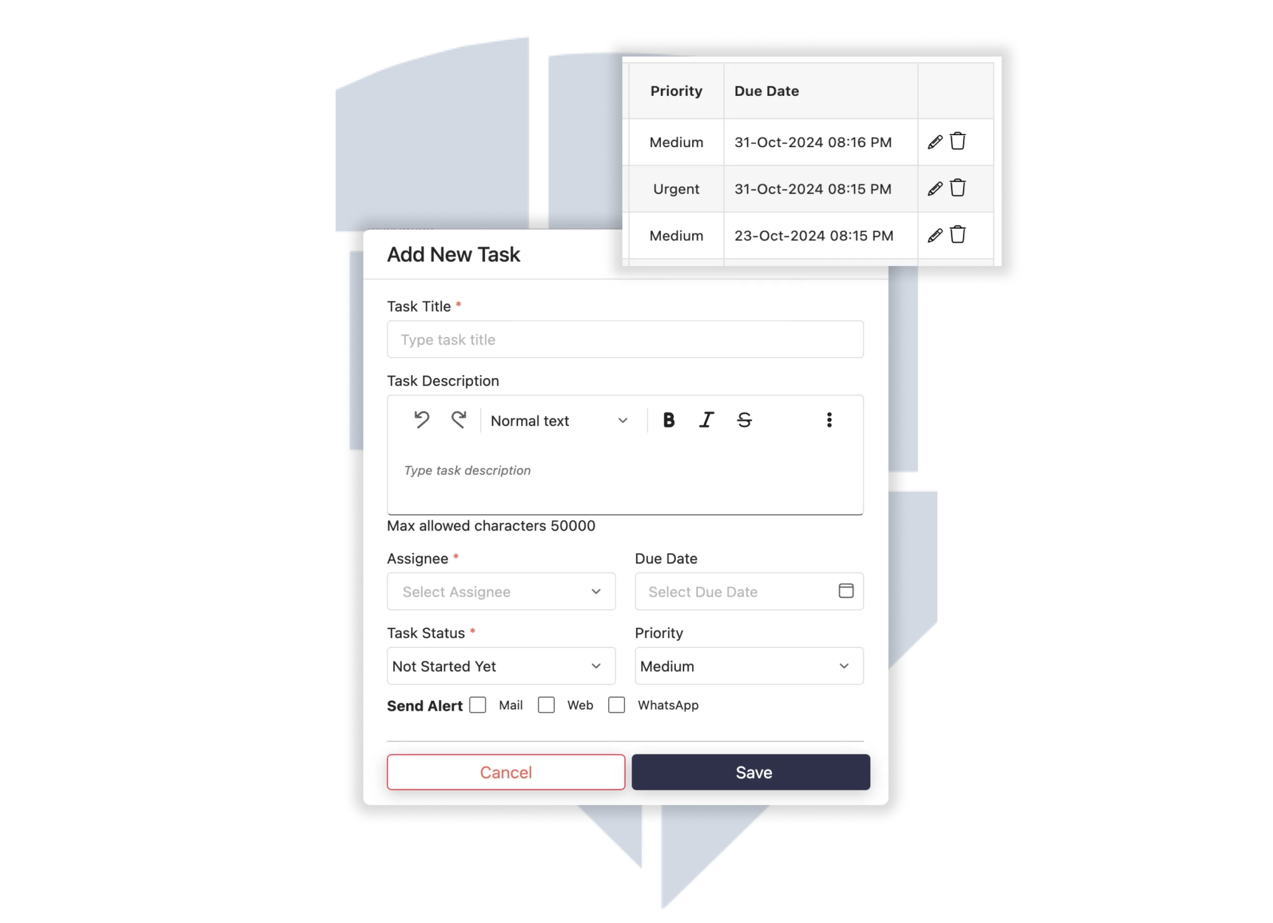 Easily Create New Tasks for Technicians in Bytephase CRM Creating a new task in Bytephase CRM for laptop repair shop management