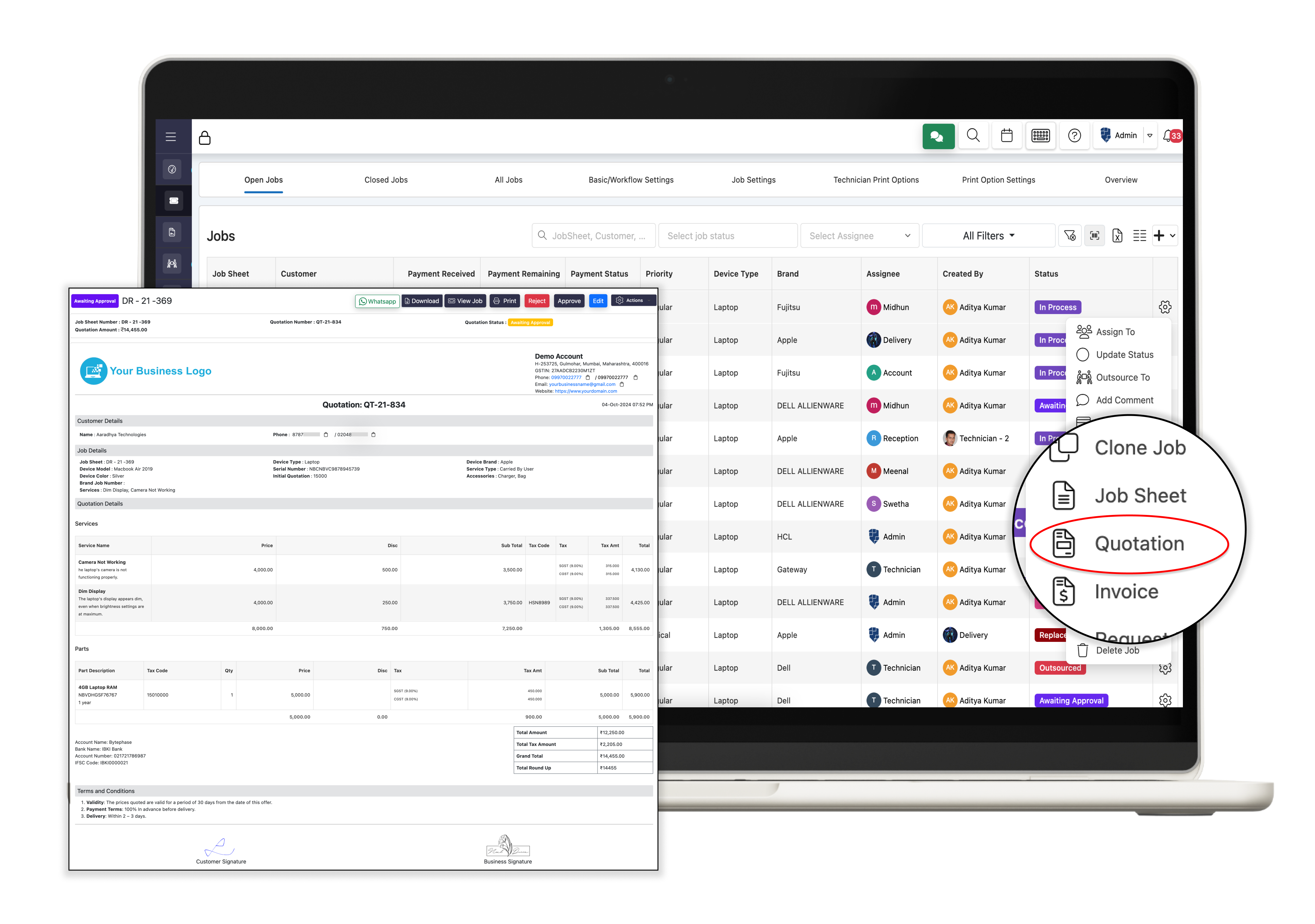 BytePhase Quotation Approval Feature