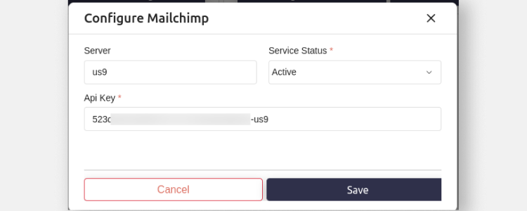 Configure Mailchimp API Key