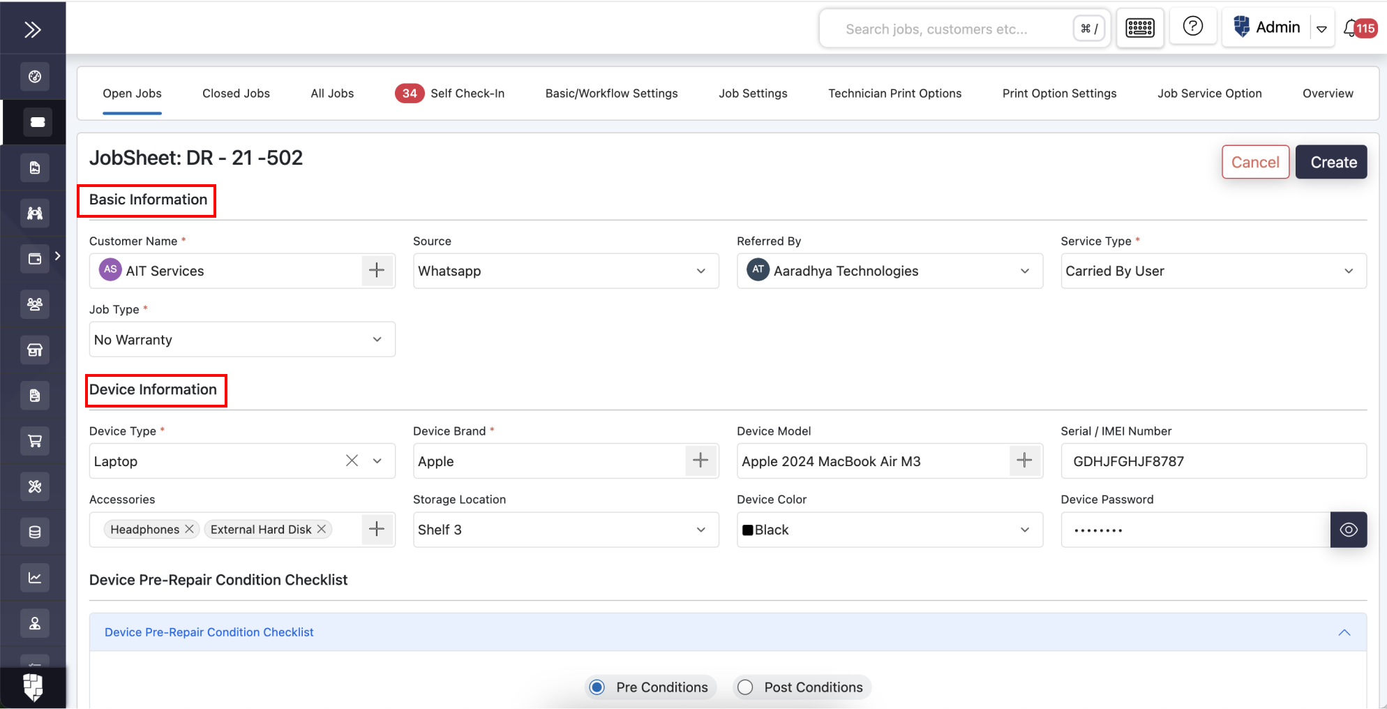 How to Create a Self Check-In Form for Laptop Repair Management CRM Software?