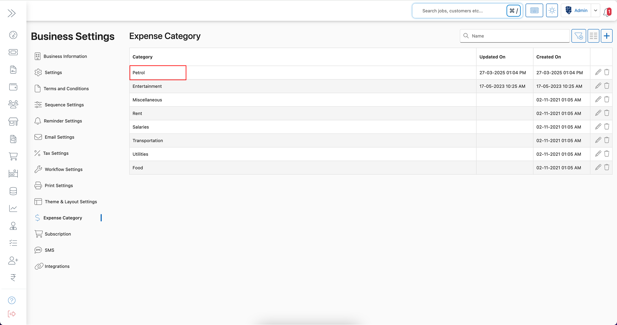How to add expense category Conveniently?