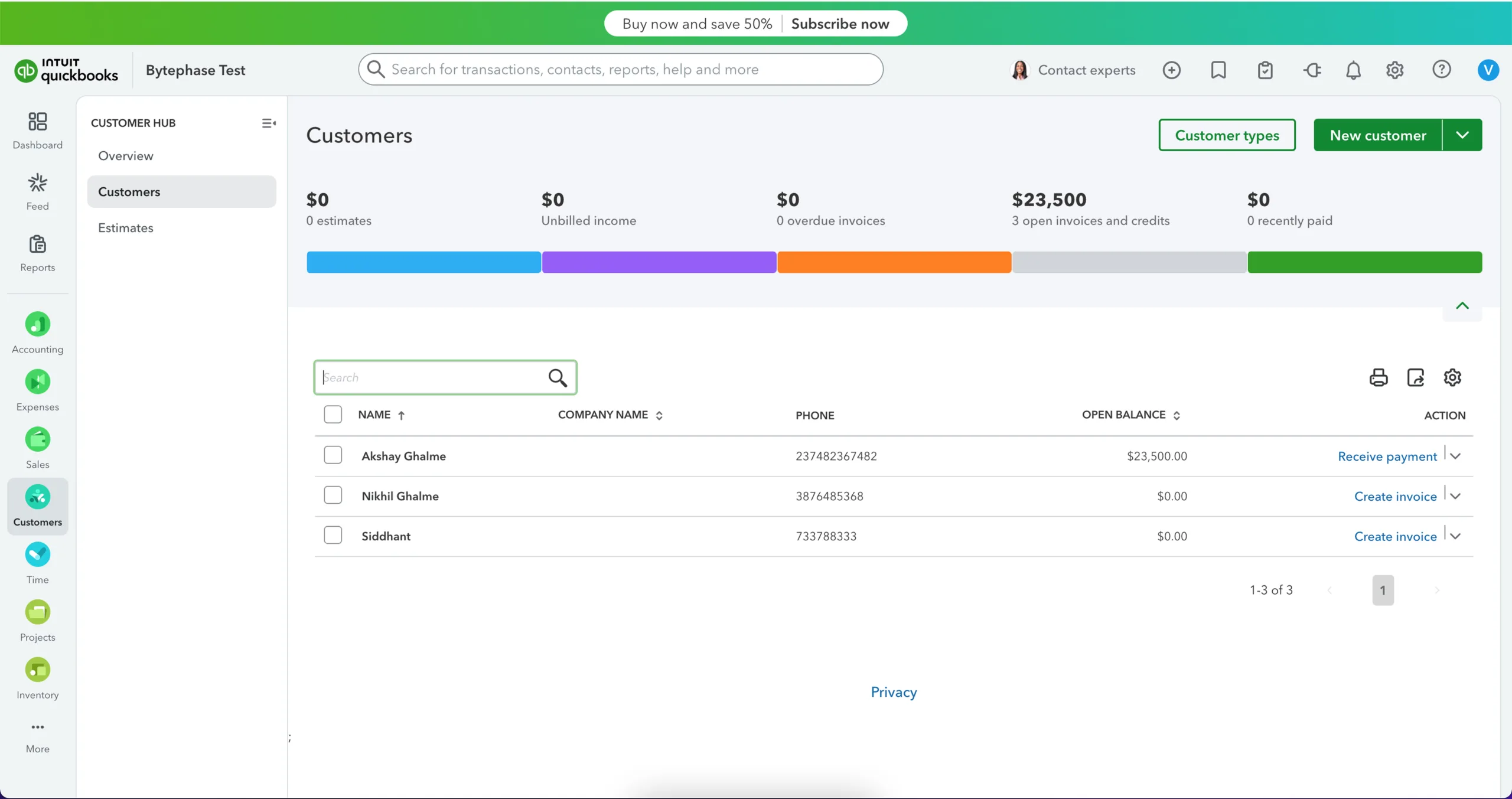 your BytePhase account will be successfully integrated with QuickBooks.