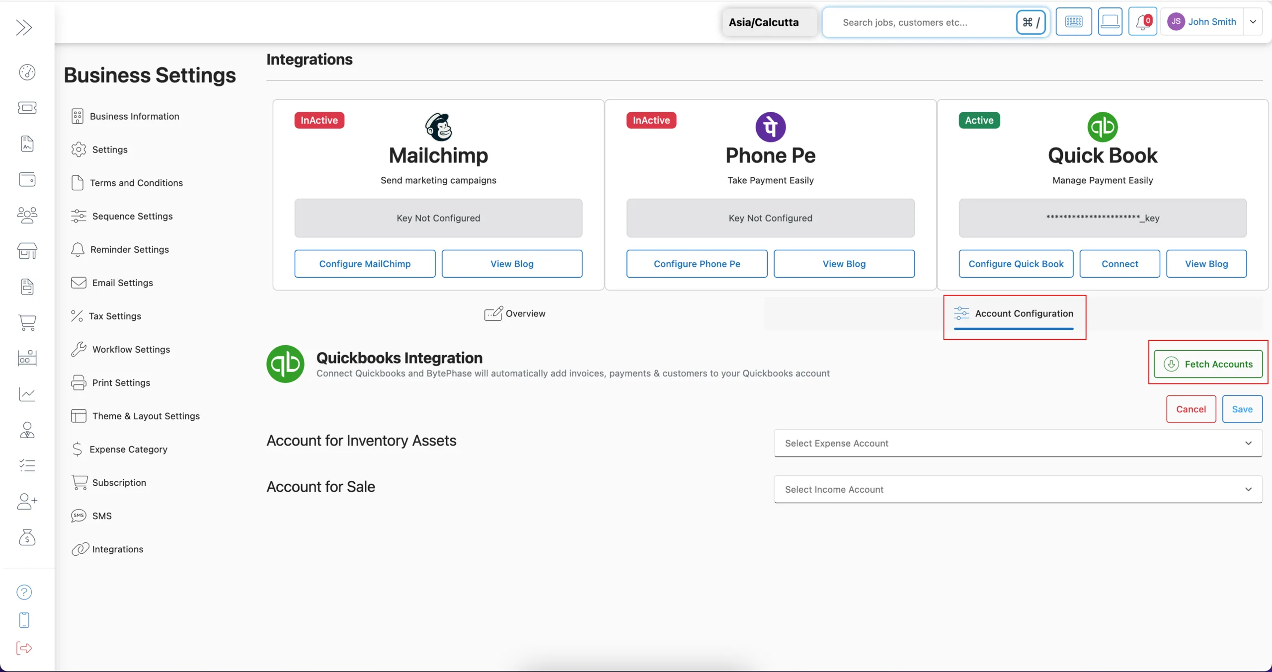 Fetch BytePhase account