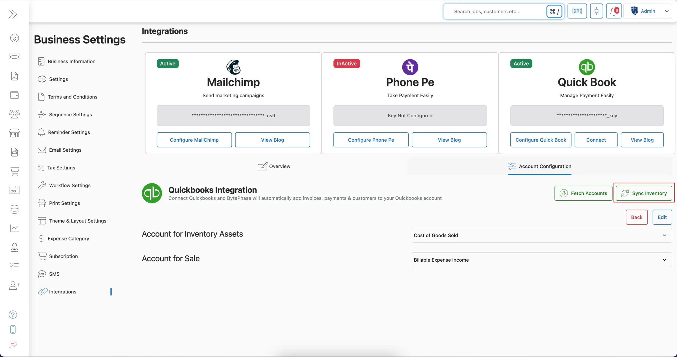 Fetch BytePhase account
