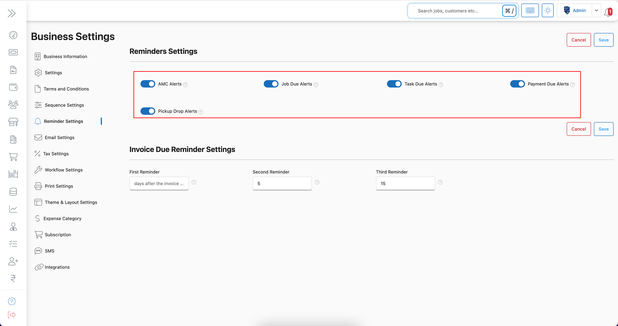Reminder setting