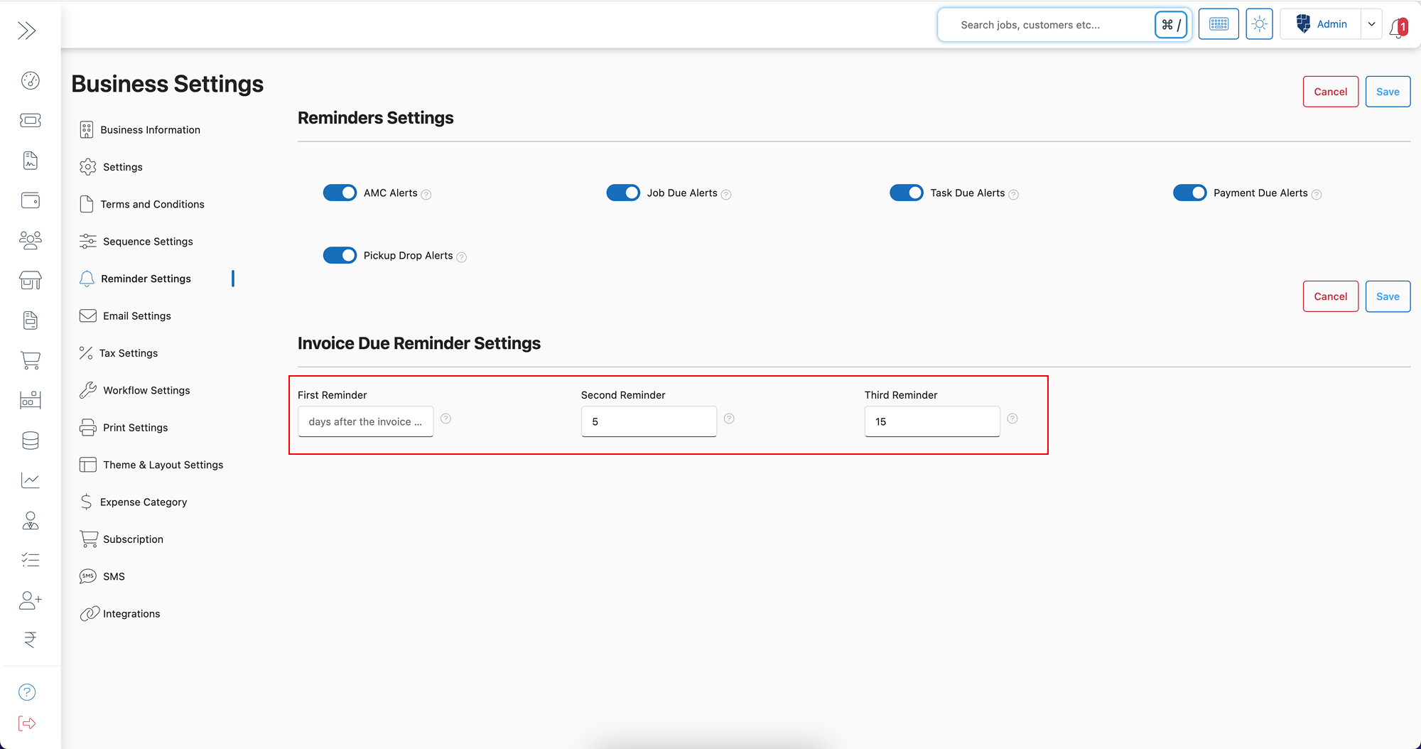 Reminder setting