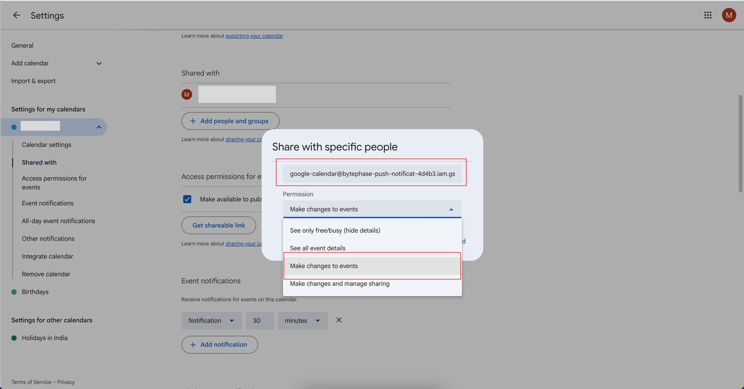 Add Your Calendar ID
