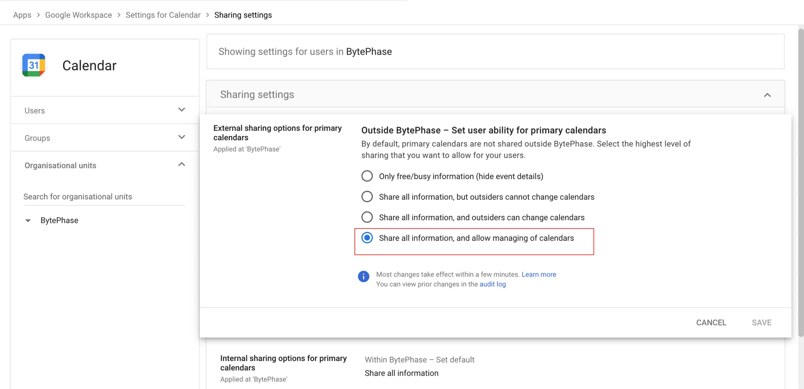 Copy Your Calendar ID