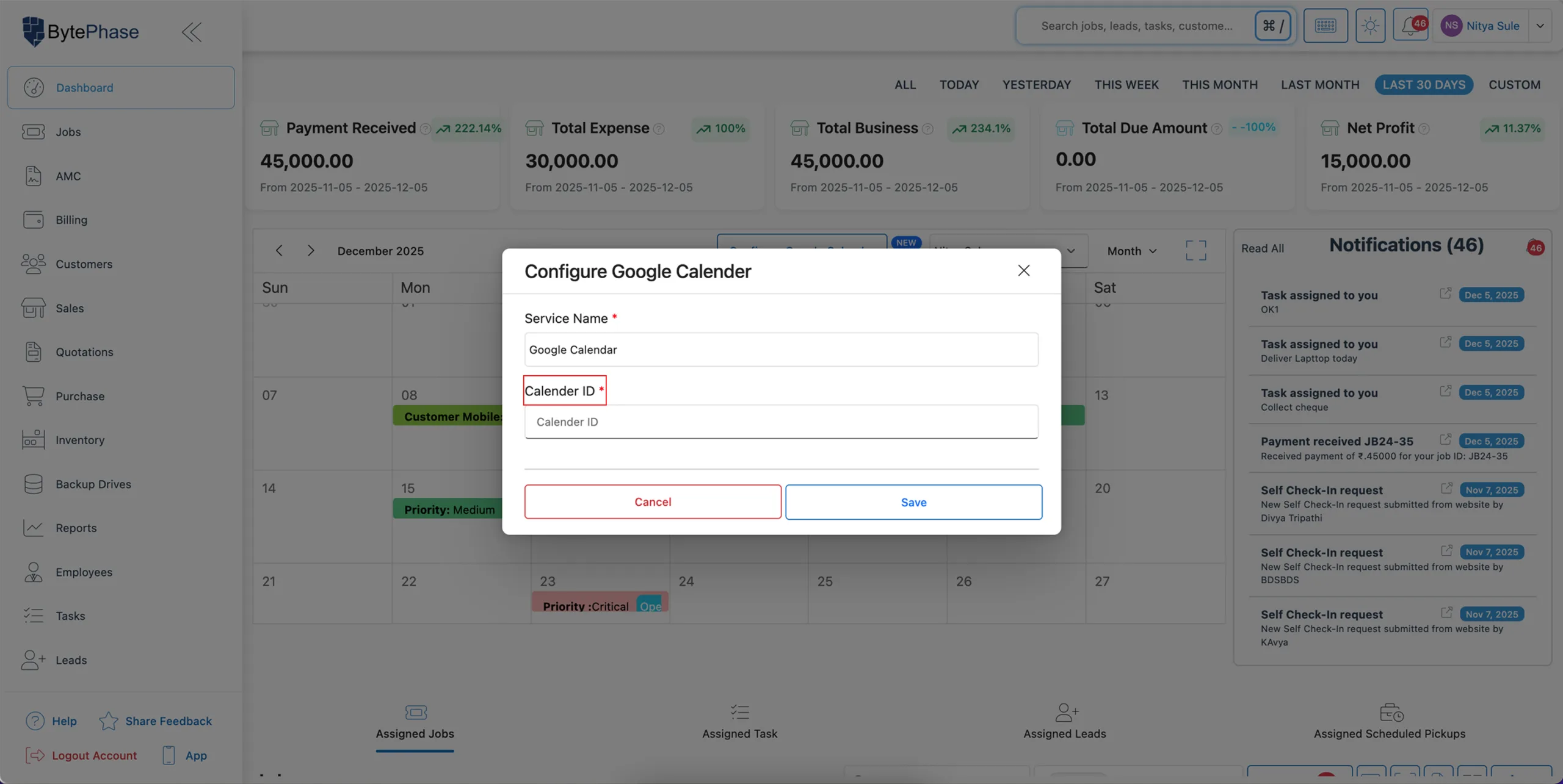 Add Your Google Calendar ID