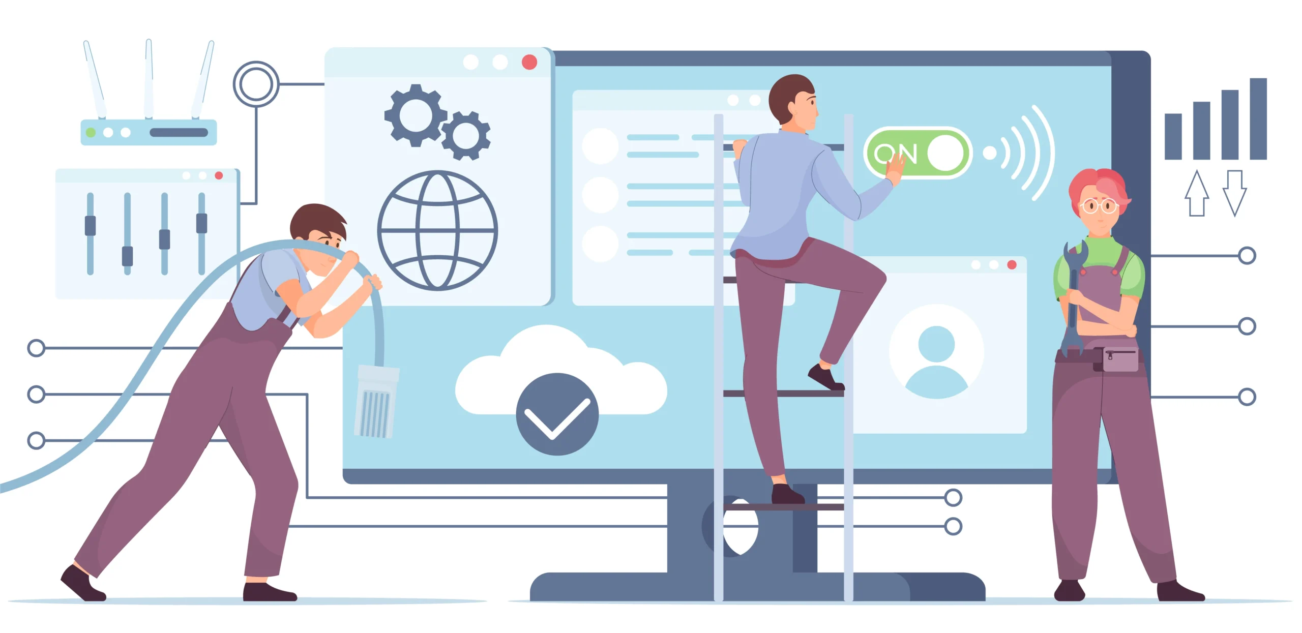 repair request management software dashboard showing ticket tracking and job status