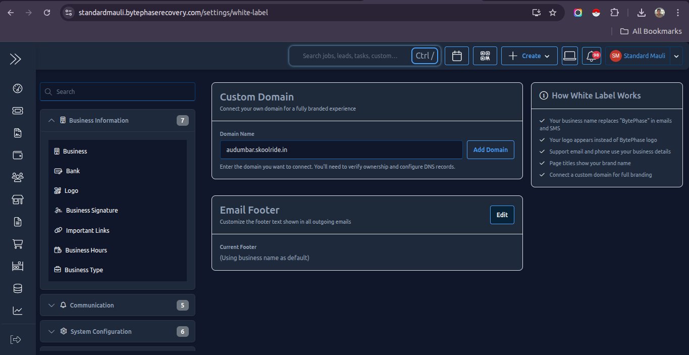 BytePhase Drone Repair management CRM