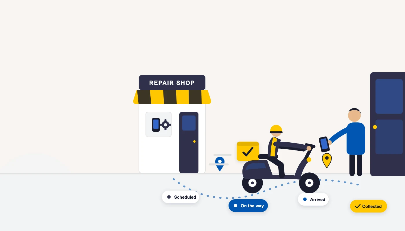 The BytePhase pickup and drop journey from booking to doorstep handover